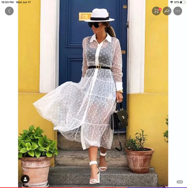 Sheer Polka Dot Dress Semeial's Closet Sheer Polka Dot Dress Semeial's Closet